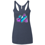T-Shirts Vintage Navy / X-Small Kawaii Cute Crystals Women's Triblend Racerback Tank