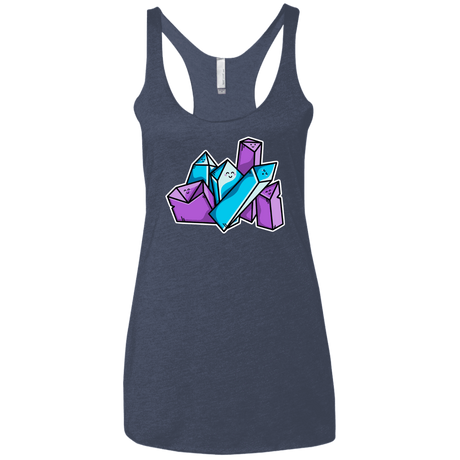 T-Shirts Vintage Navy / X-Small Kawaii Cute Crystals Women's Triblend Racerback Tank