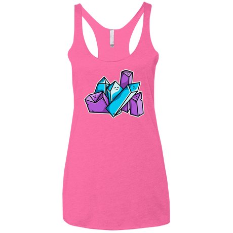 T-Shirts Vintage Pink / X-Small Kawaii Cute Crystals Women's Triblend Racerback Tank