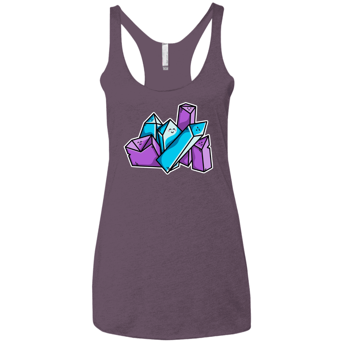 T-Shirts Vintage Purple / X-Small Kawaii Cute Crystals Women's Triblend Racerback Tank