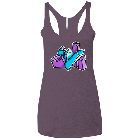 T-Shirts Vintage Purple / X-Small Kawaii Cute Crystals Women's Triblend Racerback Tank