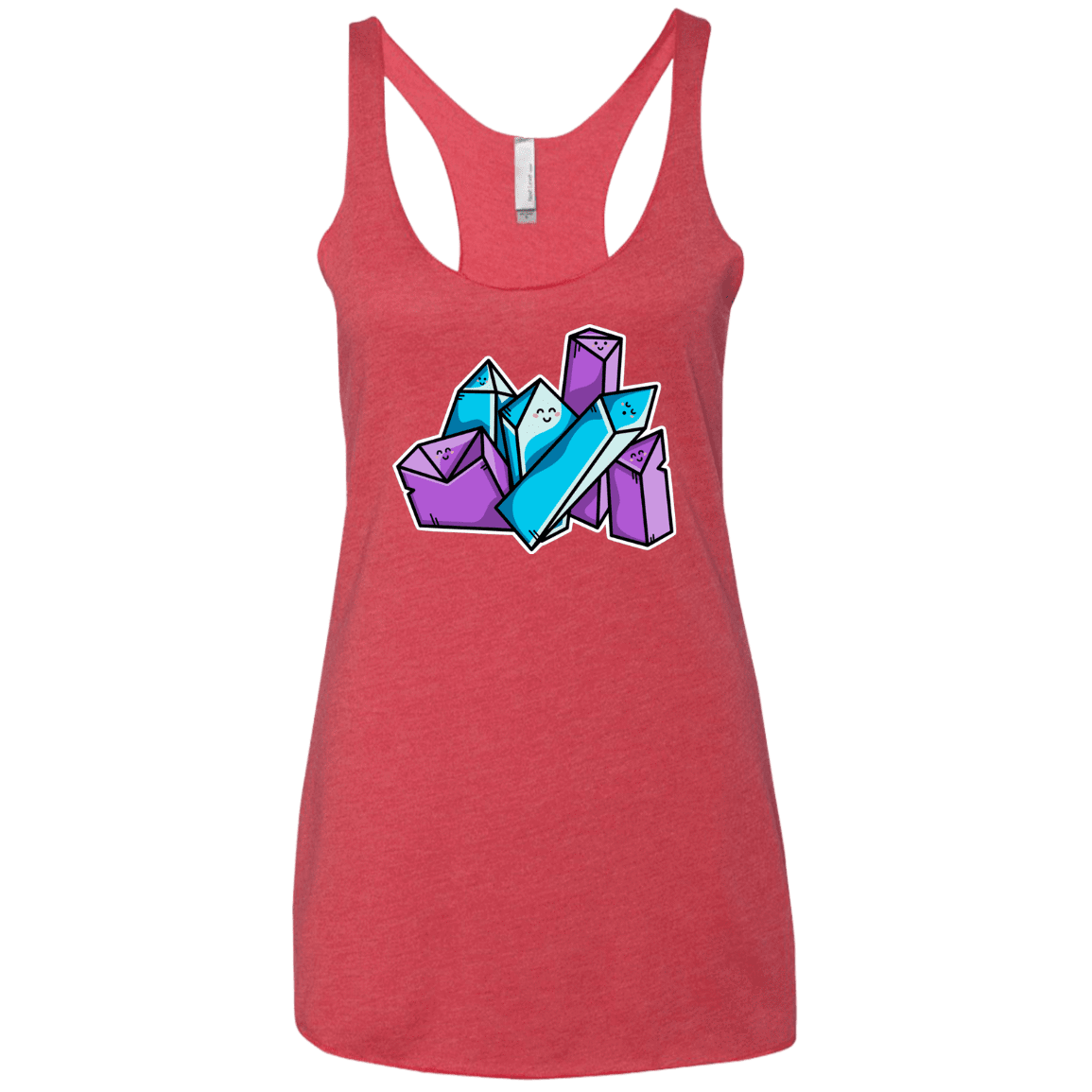 T-Shirts Vintage Red / X-Small Kawaii Cute Crystals Women's Triblend Racerback Tank