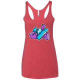 T-Shirts Vintage Red / X-Small Kawaii Cute Crystals Women's Triblend Racerback Tank