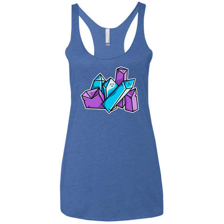 T-Shirts Vintage Royal / X-Small Kawaii Cute Crystals Women's Triblend Racerback Tank