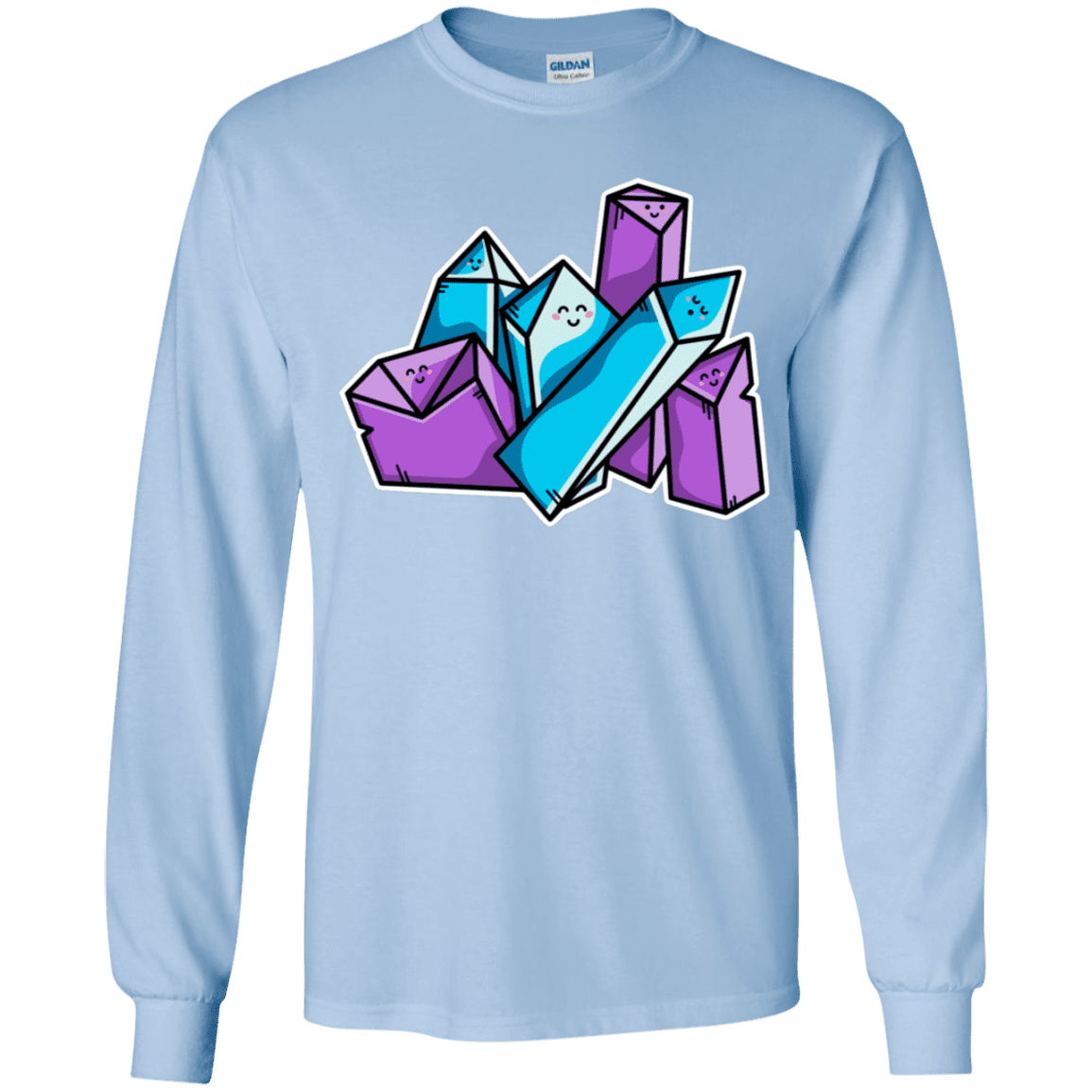 T-Shirts Light Blue / YS Kawaii Cute Crystals Youth Long Sleeve T-Shirt