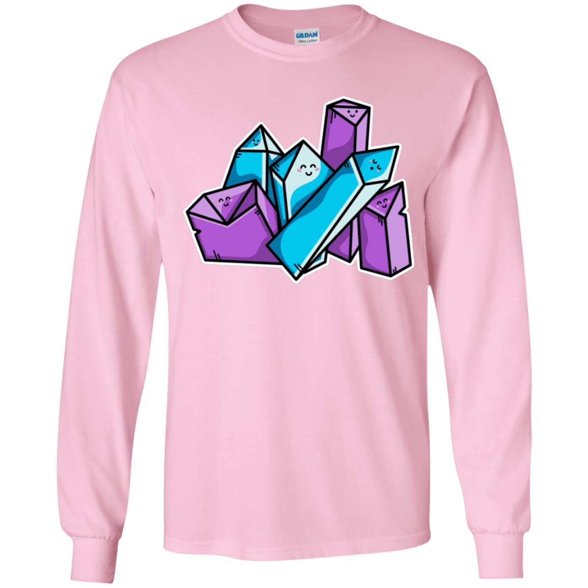 T-Shirts Light Pink / YS Kawaii Cute Crystals Youth Long Sleeve T-Shirt