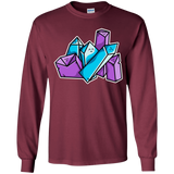 T-Shirts Maroon / YS Kawaii Cute Crystals Youth Long Sleeve T-Shirt