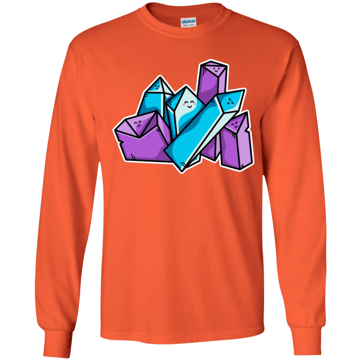 T-Shirts Orange / YS Kawaii Cute Crystals Youth Long Sleeve T-Shirt