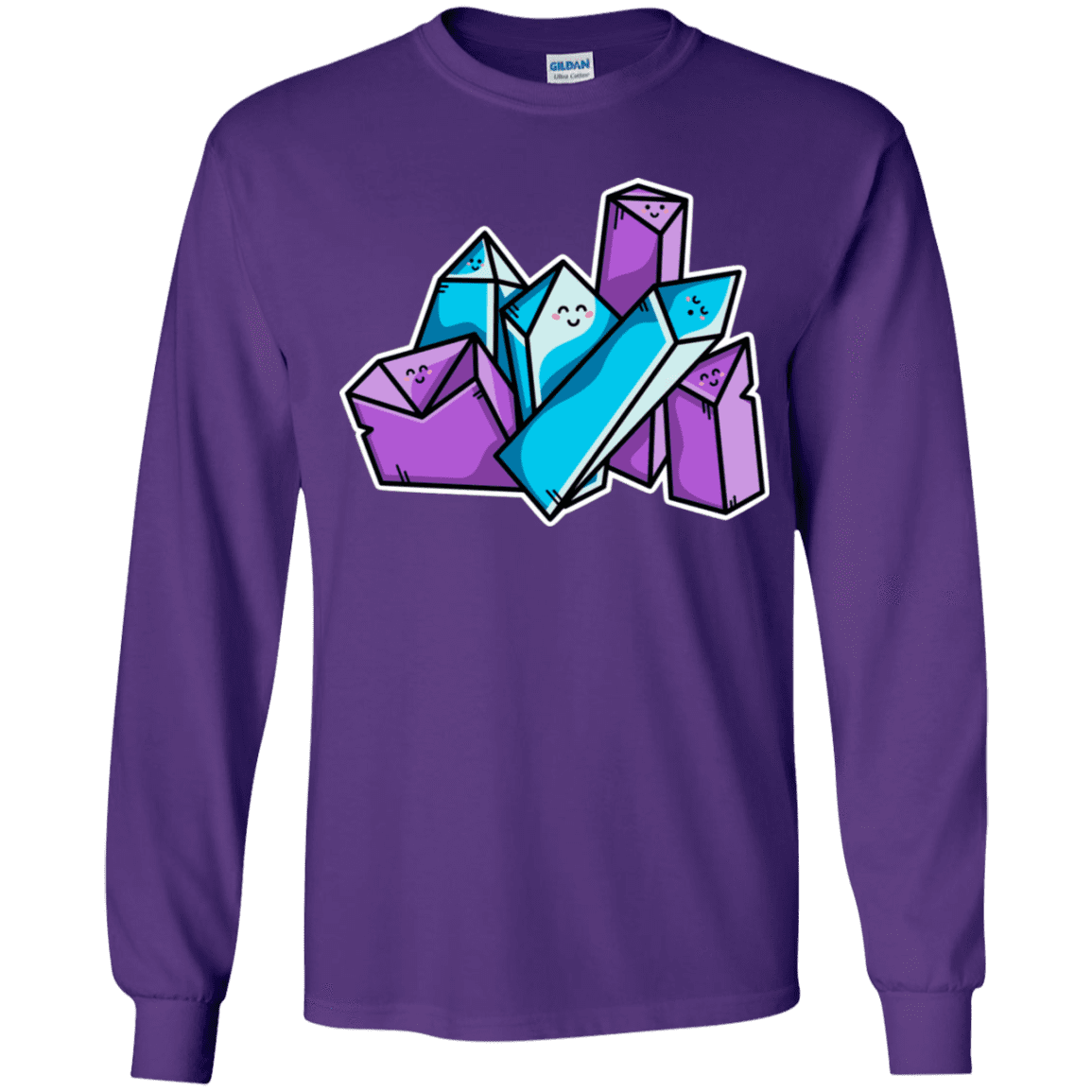 T-Shirts Purple / YS Kawaii Cute Crystals Youth Long Sleeve T-Shirt