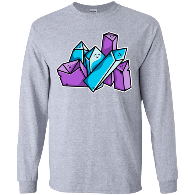 T-Shirts Sport Grey / YS Kawaii Cute Crystals Youth Long Sleeve T-Shirt