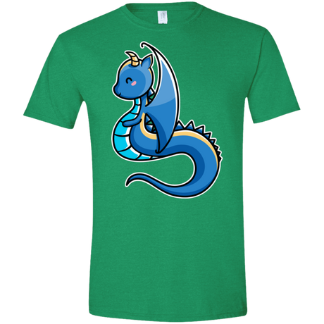 T-Shirts Heather Irish Green / S Kawaii Cute Dragon Men's Semi-Fitted Softstyle