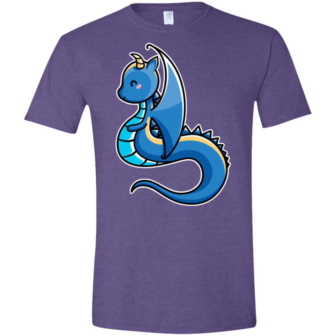 T-Shirts Heather Purple / S Kawaii Cute Dragon Men's Semi-Fitted Softstyle