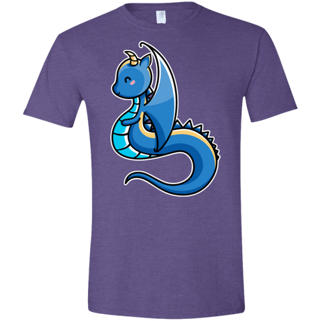 T-Shirts Heather Purple / S Kawaii Cute Dragon Men's Semi-Fitted Softstyle