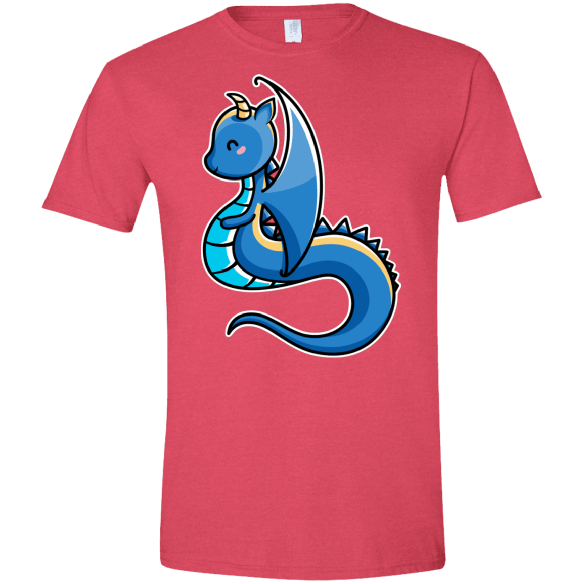 T-Shirts Heather Red / S Kawaii Cute Dragon Men's Semi-Fitted Softstyle