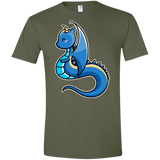 T-Shirts Military Green / S Kawaii Cute Dragon Men's Semi-Fitted Softstyle