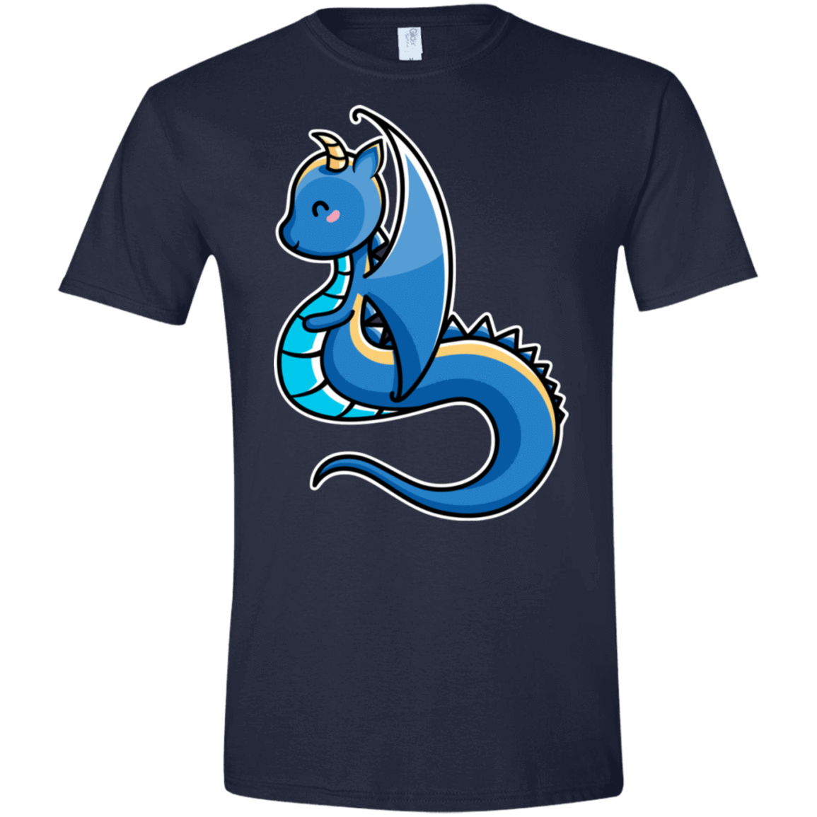 T-Shirts Navy / X-Small Kawaii Cute Dragon Men's Semi-Fitted Softstyle