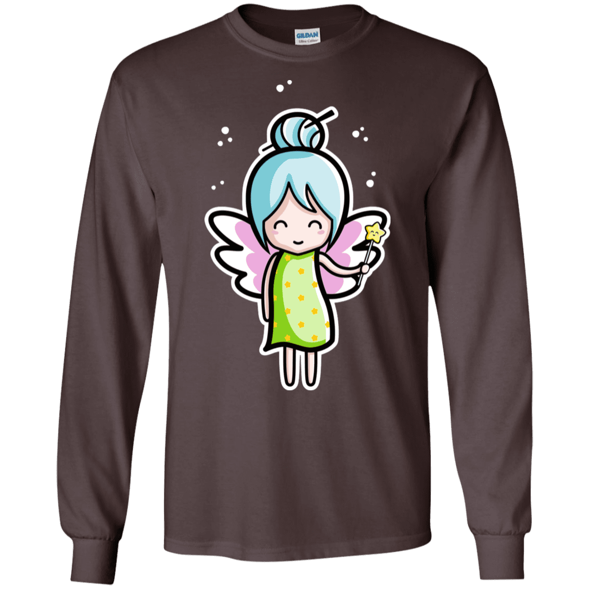 T-Shirts Dark Chocolate / S Kawaii Cute Fairy Men's Long Sleeve T-Shirt