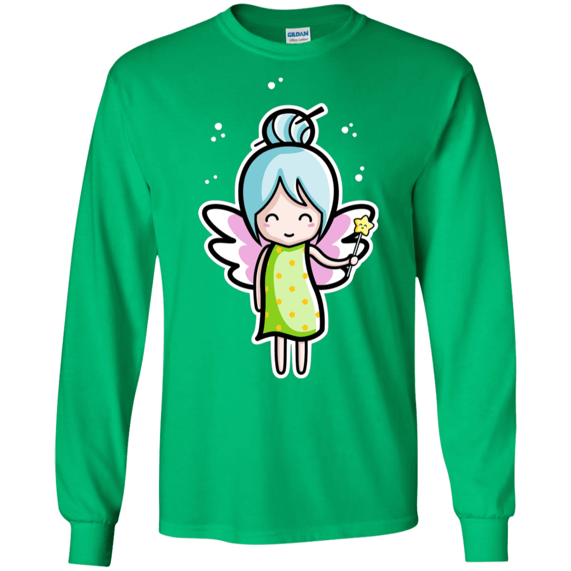 T-Shirts Irish Green / S Kawaii Cute Fairy Men's Long Sleeve T-Shirt