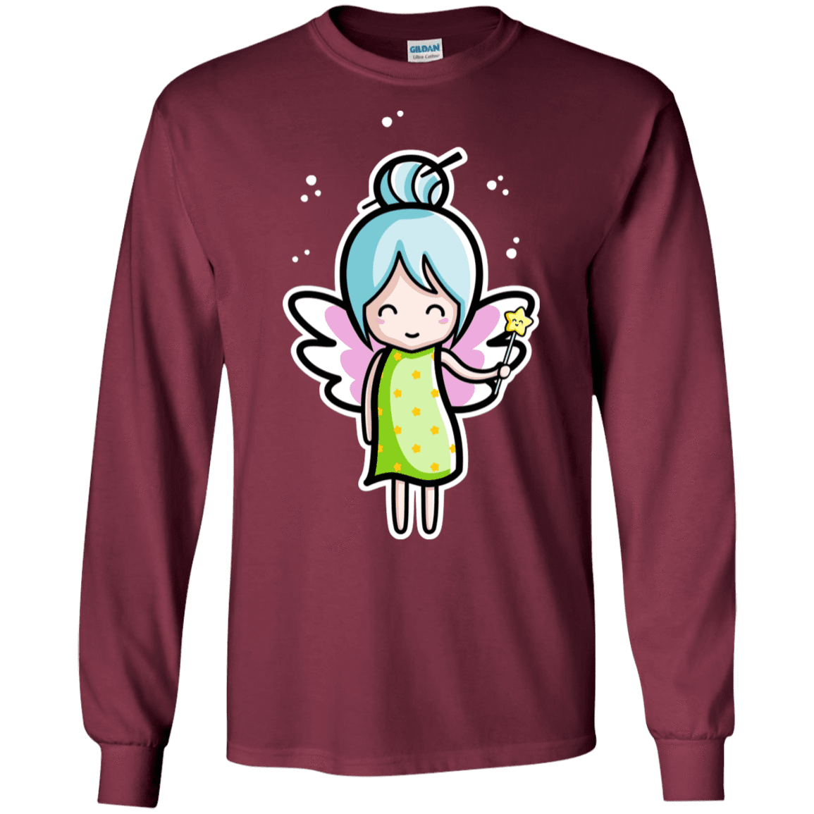 T-Shirts Maroon / S Kawaii Cute Fairy Men's Long Sleeve T-Shirt