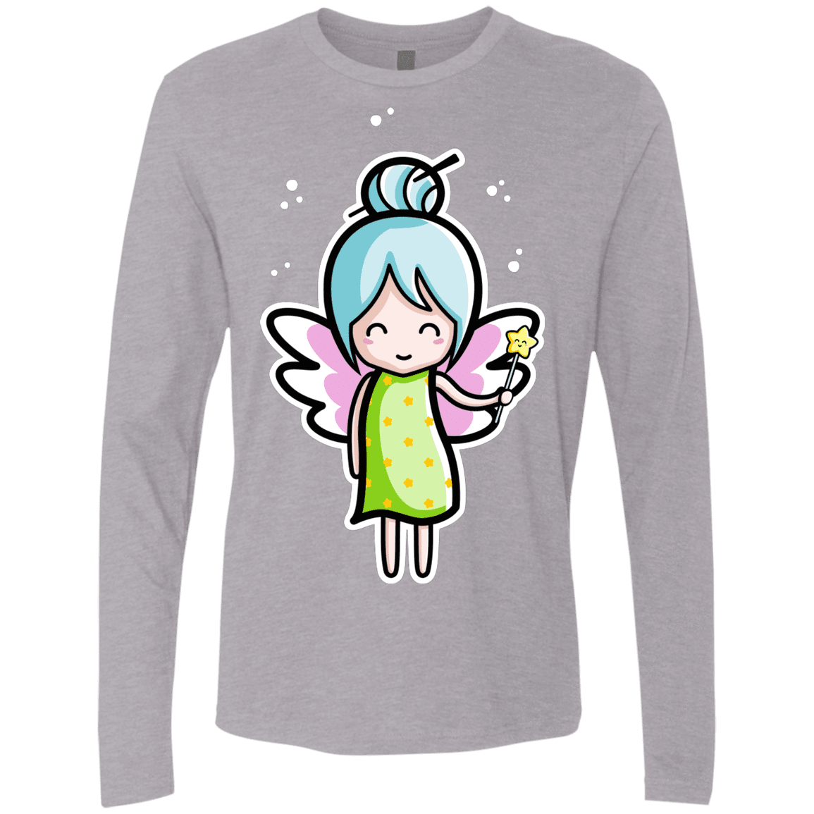 T-Shirts Heather Grey / S Kawaii Cute Fairy Men's Premium Long Sleeve