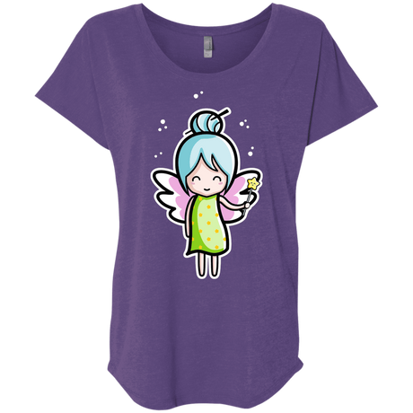 T-Shirts Purple Rush / X-Small Kawaii Cute Fairy Triblend Dolman Sleeve