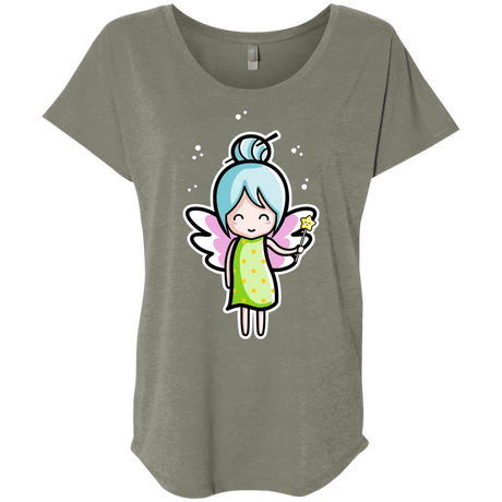 T-Shirts Venetian Grey / X-Small Kawaii Cute Fairy Triblend Dolman Sleeve