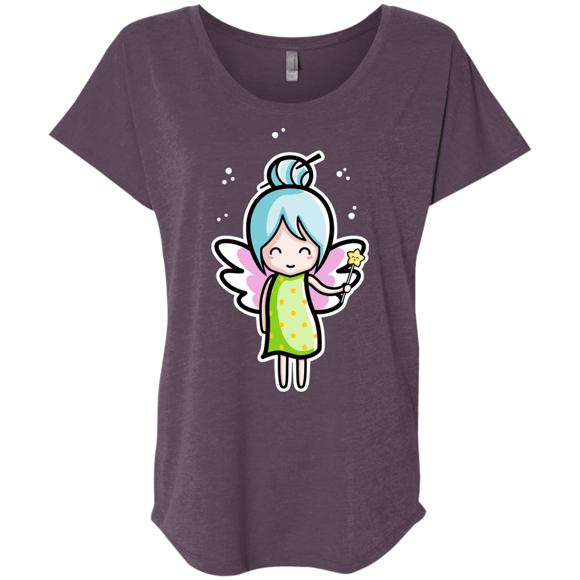 T-Shirts Vintage Purple / X-Small Kawaii Cute Fairy Triblend Dolman Sleeve
