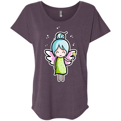 T-Shirts Vintage Purple / X-Small Kawaii Cute Fairy Triblend Dolman Sleeve