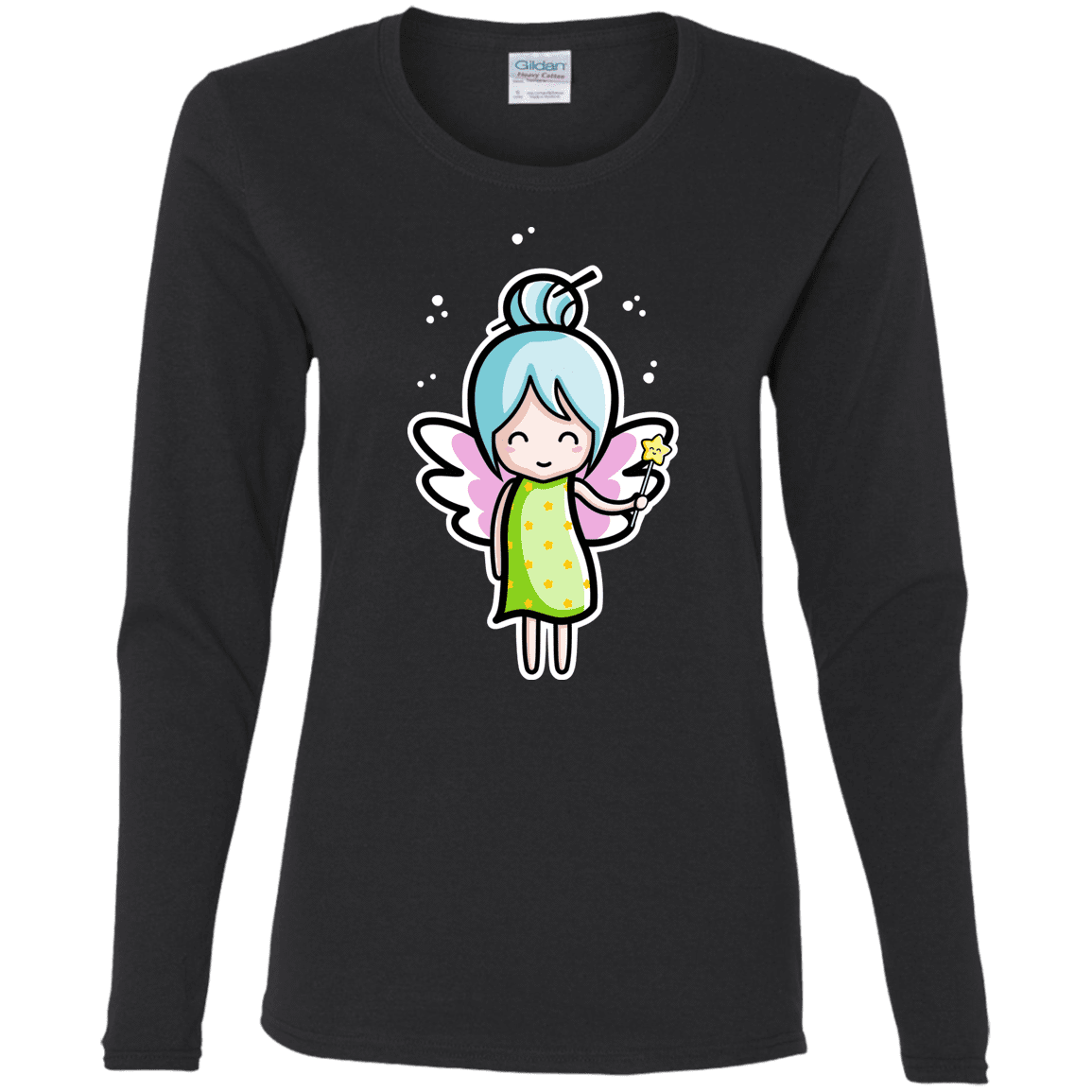 T-Shirts Black / S Kawaii Cute Fairy Women's Long Sleeve T-Shirt