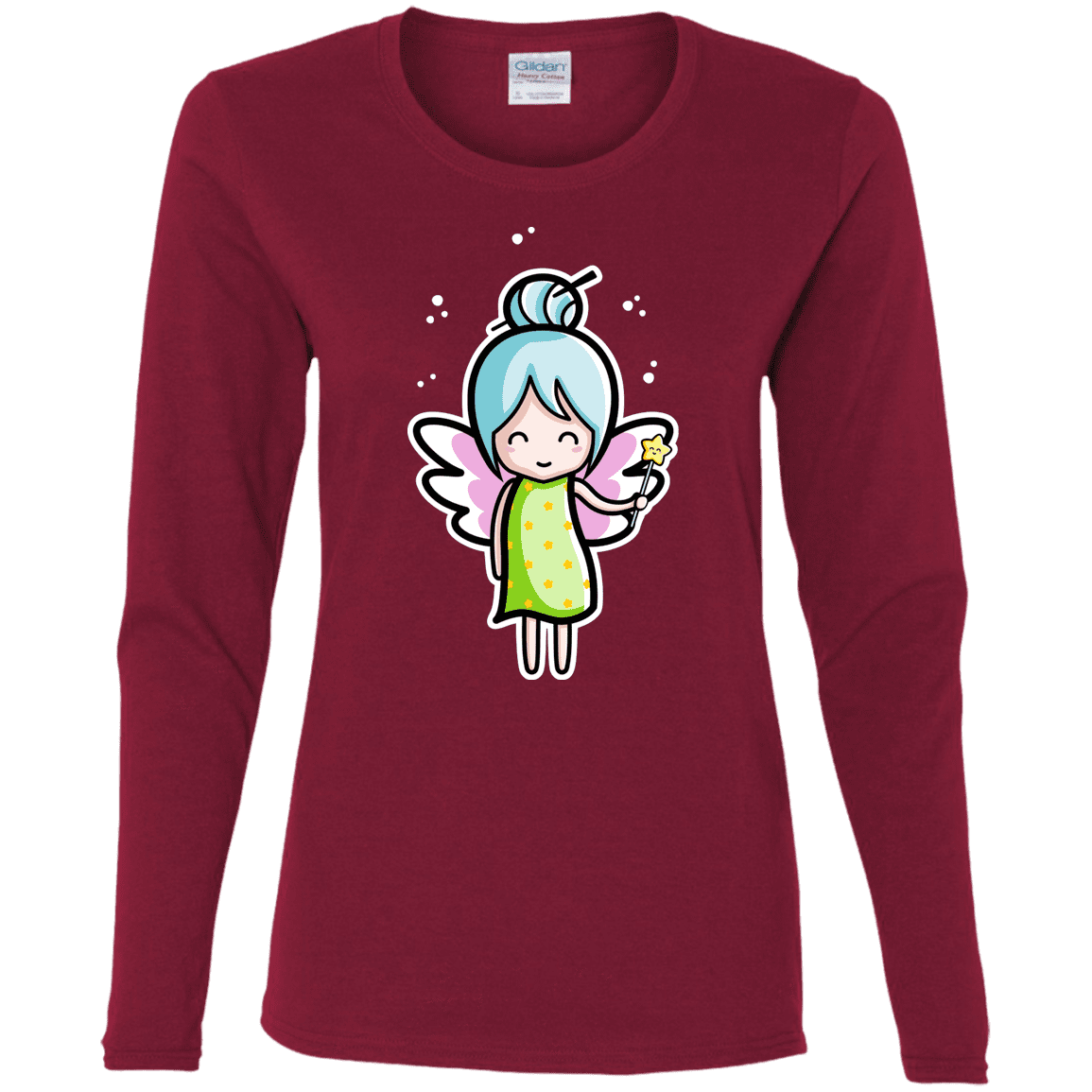 T-Shirts Cardinal / S Kawaii Cute Fairy Women's Long Sleeve T-Shirt