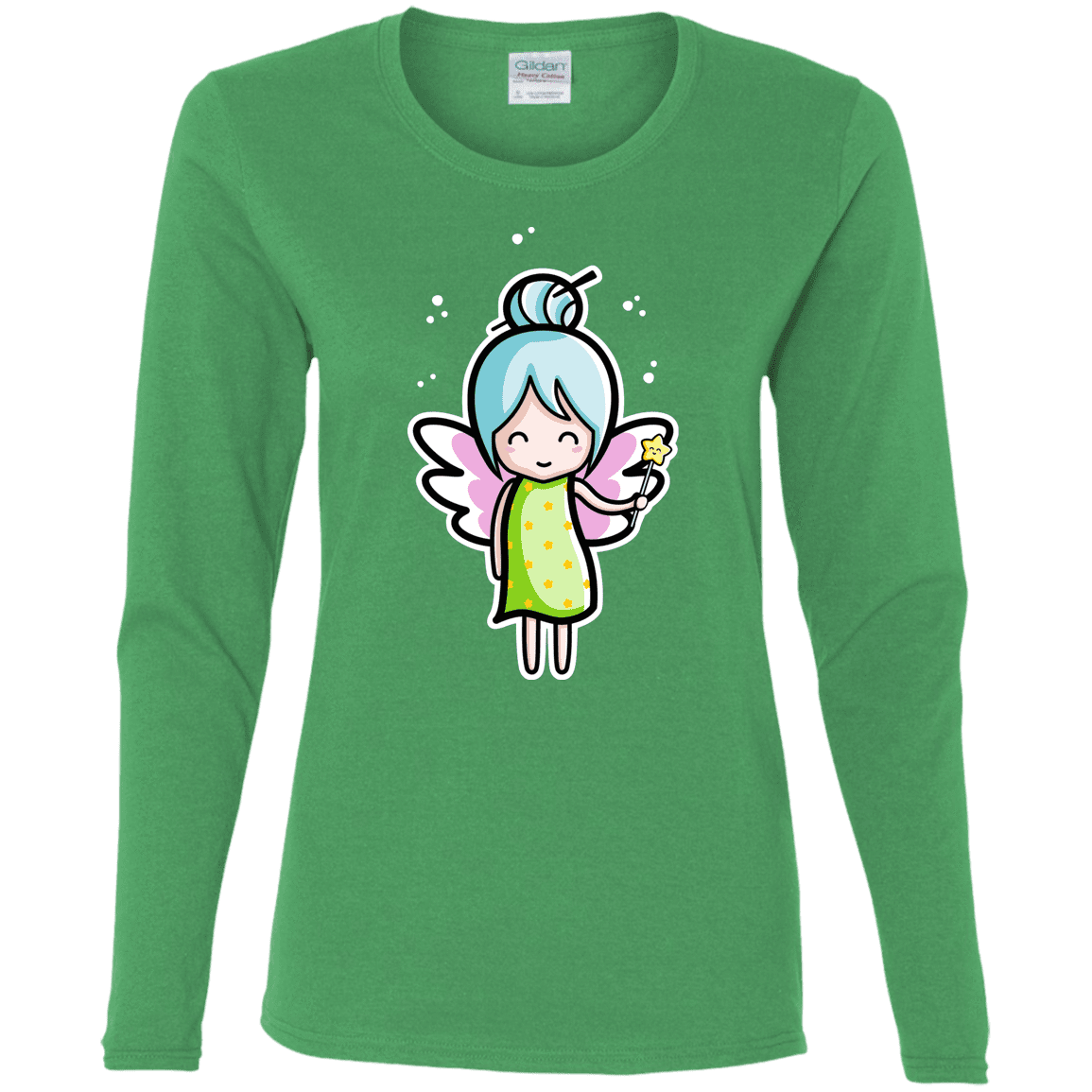 T-Shirts Irish Green / S Kawaii Cute Fairy Women's Long Sleeve T-Shirt