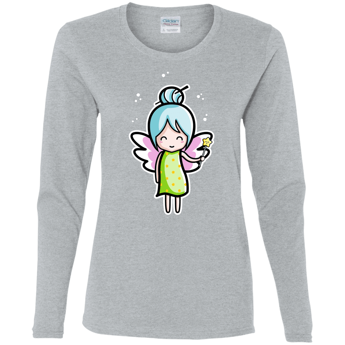 T-Shirts Sport Grey / S Kawaii Cute Fairy Women's Long Sleeve T-Shirt