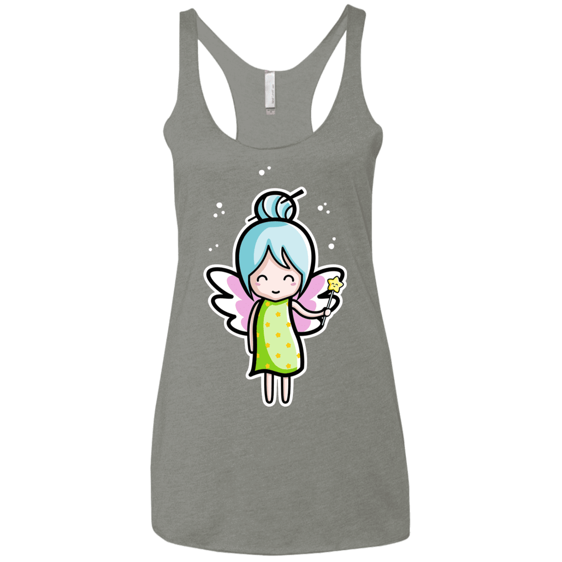 T-Shirts Venetian Grey / X-Small Kawaii Cute Fairy Women's Triblend Racerback Tank