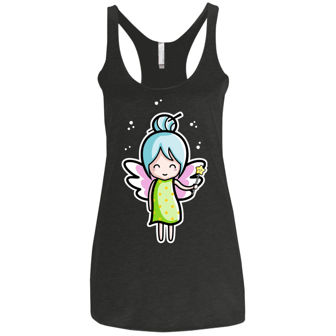 T-Shirts Vintage Black / X-Small Kawaii Cute Fairy Women's Triblend Racerback Tank