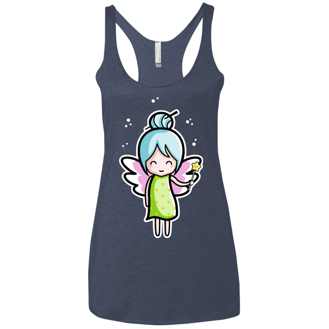 T-Shirts Vintage Navy / X-Small Kawaii Cute Fairy Women's Triblend Racerback Tank