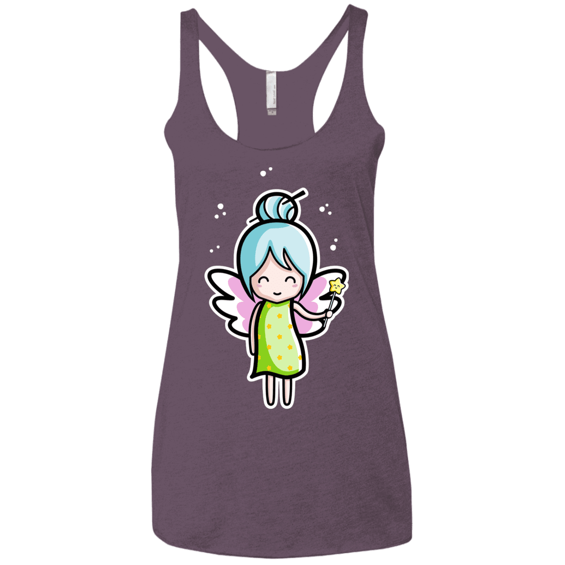 T-Shirts Vintage Purple / X-Small Kawaii Cute Fairy Women's Triblend Racerback Tank