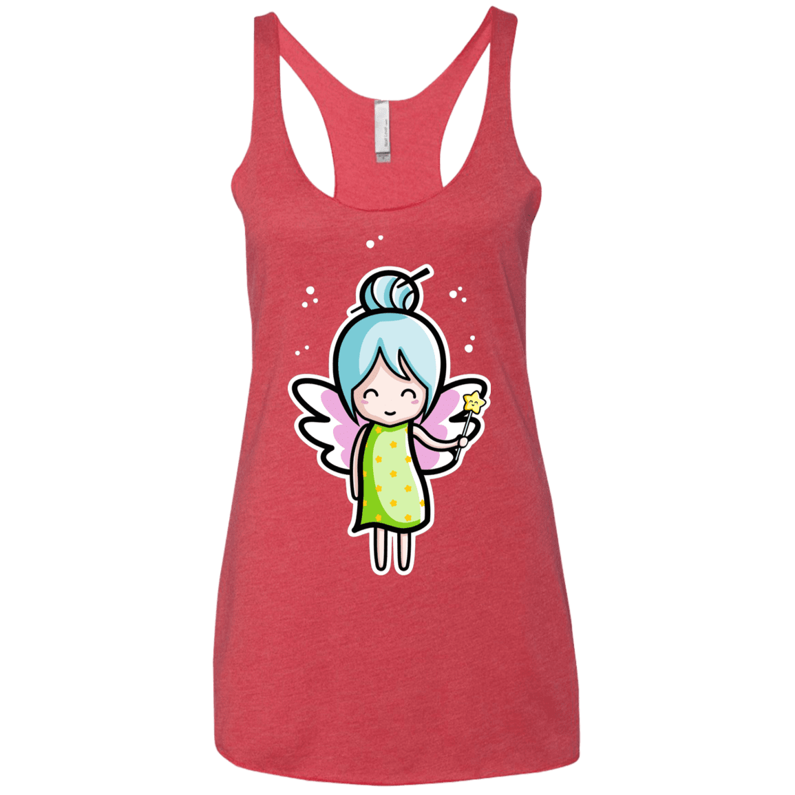T-Shirts Vintage Red / X-Small Kawaii Cute Fairy Women's Triblend Racerback Tank