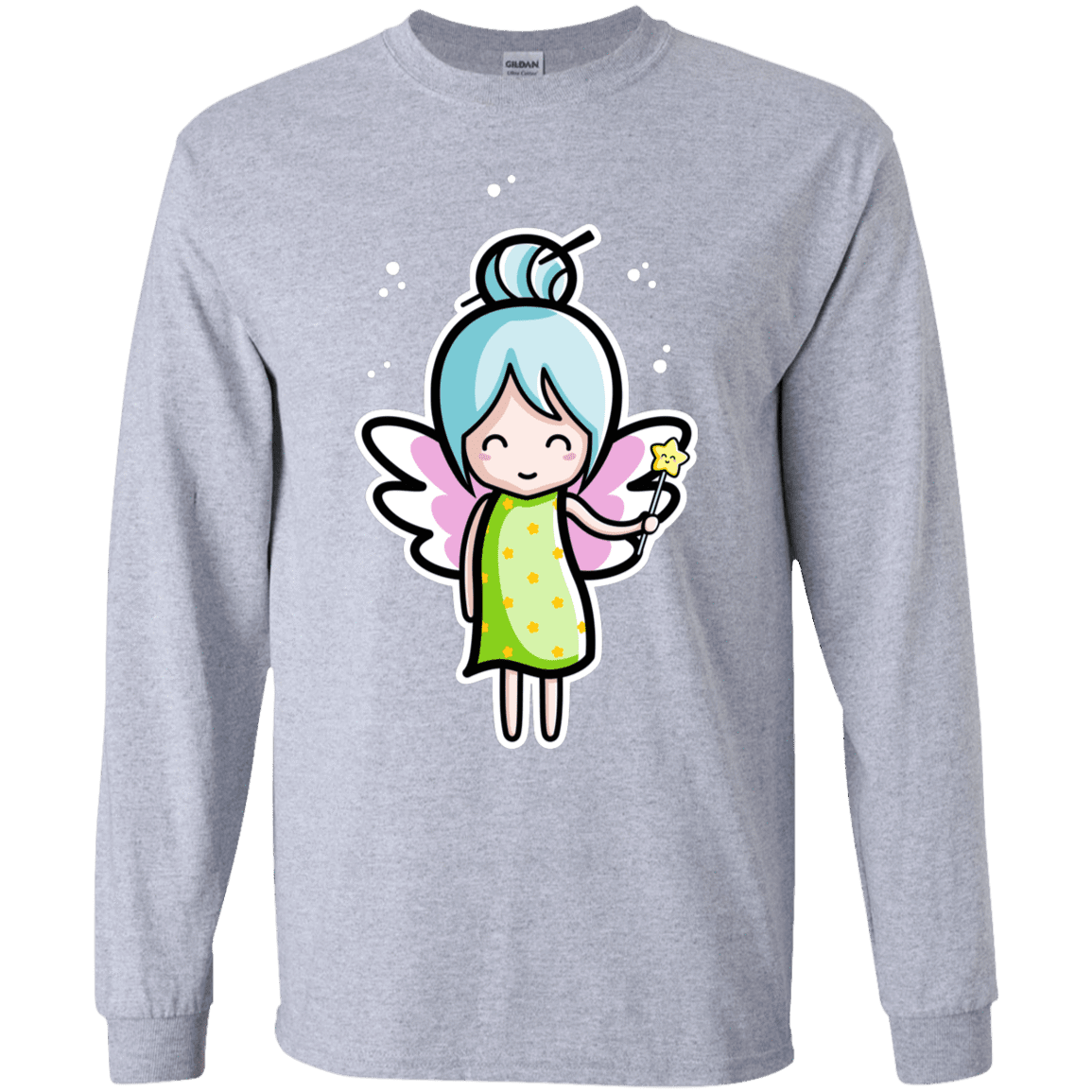 T-Shirts Sport Grey / YS Kawaii Cute Fairy Youth Long Sleeve T-Shirt