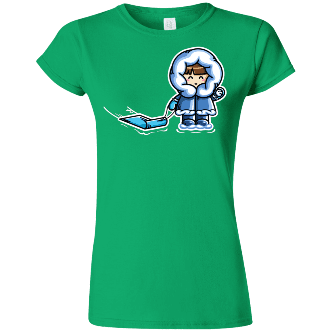 T-Shirts Irish Green / S Kawaii Cute Fun In The Snow Junior Slimmer-Fit T-Shirt