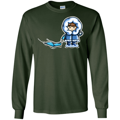 T-Shirts Forest Green / S Kawaii Cute Fun In The Snow Men's Long Sleeve T-Shirt