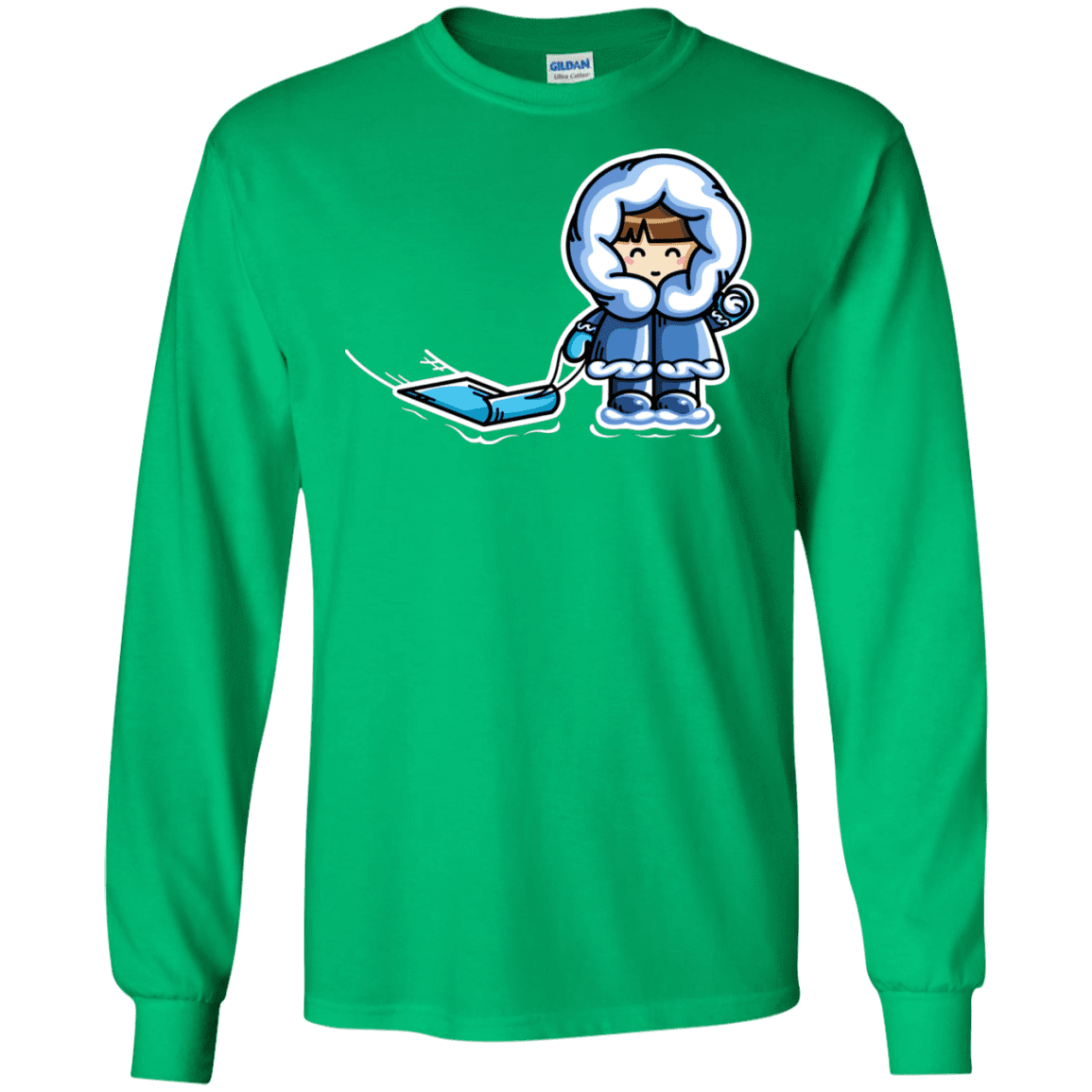 T-Shirts Irish Green / S Kawaii Cute Fun In The Snow Men's Long Sleeve T-Shirt