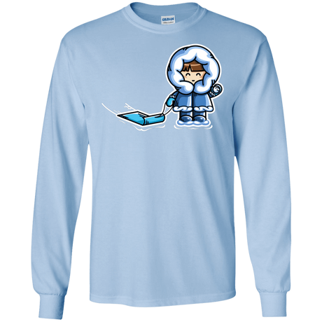 T-Shirts Light Blue / S Kawaii Cute Fun In The Snow Men's Long Sleeve T-Shirt