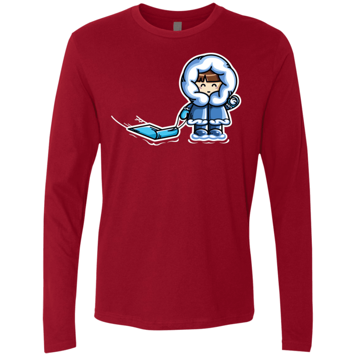T-Shirts Cardinal / S Kawaii Cute Fun In The Snow Men's Premium Long Sleeve