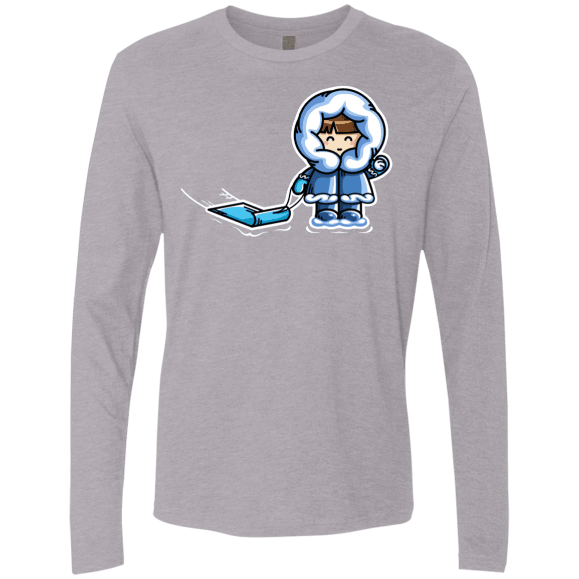 T-Shirts Heather Grey / S Kawaii Cute Fun In The Snow Men's Premium Long Sleeve
