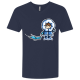 T-Shirts Midnight Navy / X-Small Kawaii Cute Fun In The Snow Men's Premium V-Neck