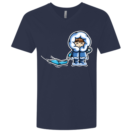 T-Shirts Midnight Navy / X-Small Kawaii Cute Fun In The Snow Men's Premium V-Neck