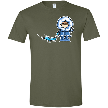 T-Shirts Military Green / S Kawaii Cute Fun In The Snow Men's Semi-Fitted Softstyle