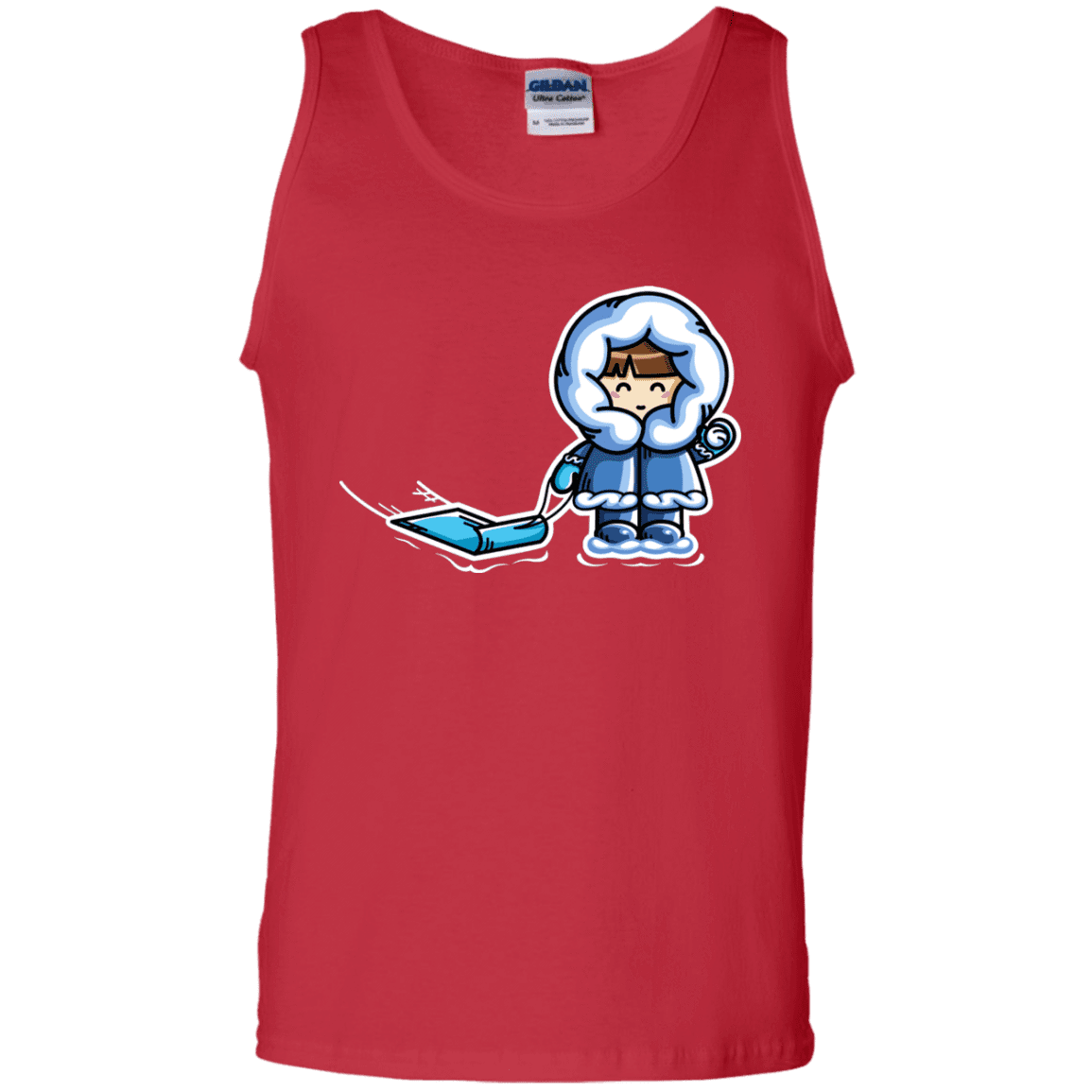 T-Shirts Red / S Kawaii Cute Fun In The Snow Men's Tank Top
