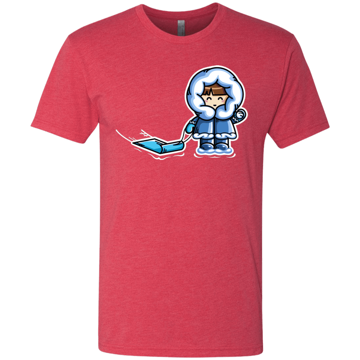 T-Shirts Vintage Red / S Kawaii Cute Fun In The Snow Men's Triblend T-Shirt