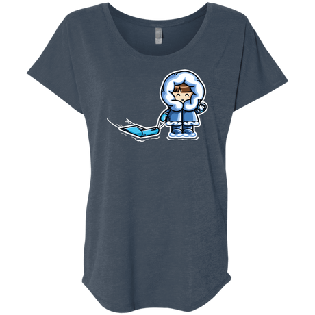 T-Shirts Indigo / X-Small Kawaii Cute Fun In The Snow Triblend Dolman Sleeve